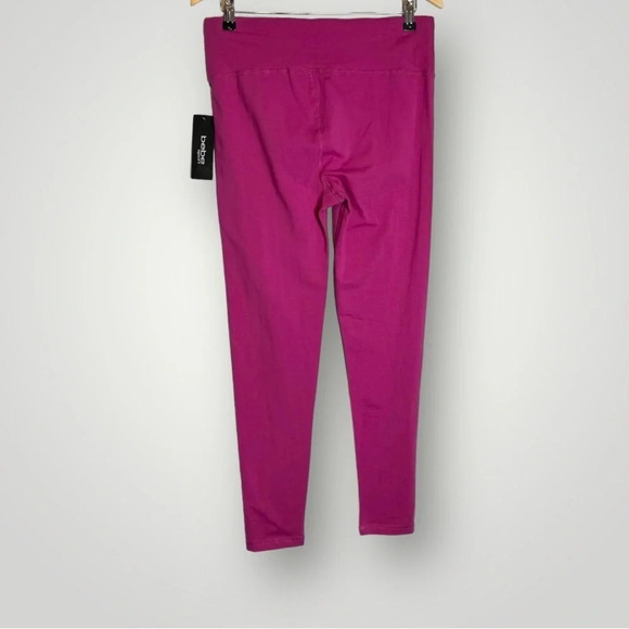 Bebe Sport Sequin Logo Leggings Size XL Festival Fuschia Pink Ankle Length - Picture 5 of 9